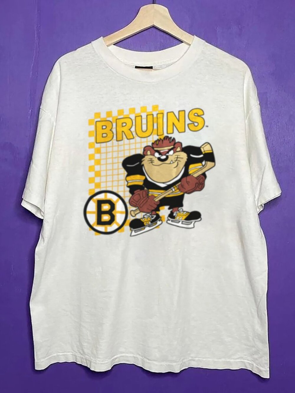 Vintage Boston Bruins Taz Looney Tunes Hockey Shirt, NHL Boston Bruins Shirt Tee